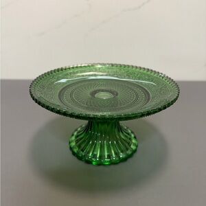 Green Glass Cake Stand